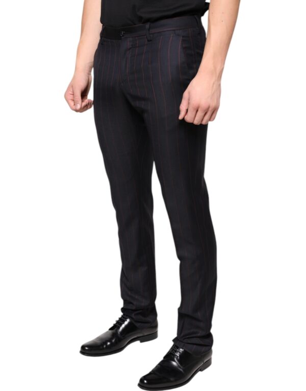 Dolce & Gabbana Black Stripes Skinny Men Dress Pants - Image 3