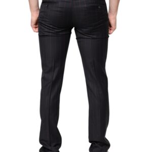 Dolce & Gabbana Black Stripes Skinny Men Dress Pants