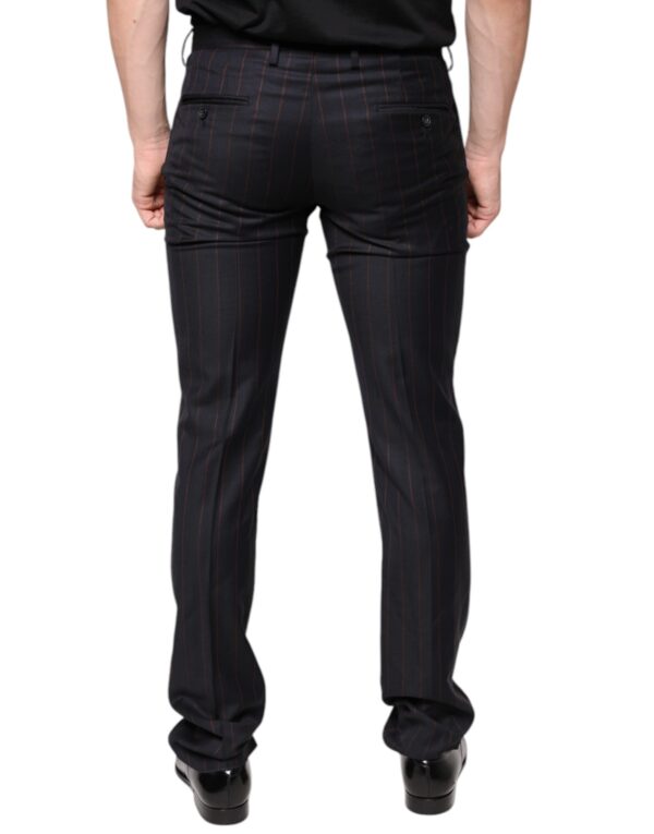 Dolce & Gabbana Black Stripes Skinny Men Dress Pants - Image 4