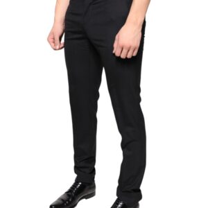 Dolce & Gabbana Black Wool Skinny Men Dress Pants