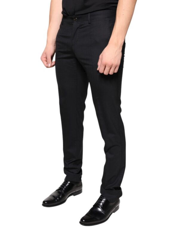 Dolce & Gabbana Black Wool Skinny Men Dress Pants - Image 3