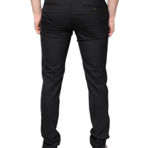 Dolce & Gabbana Black Wool Skinny Men Dress Pants