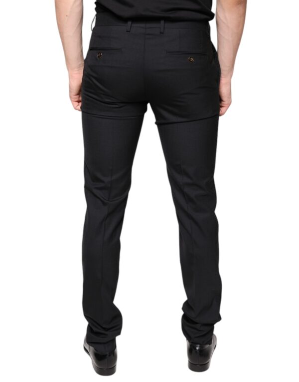 Dolce & Gabbana Black Wool Skinny Men Dress Pants - Image 4