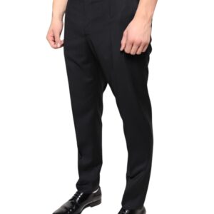 Dolce & Gabbana Black Wool Skinny Men Dress Pants