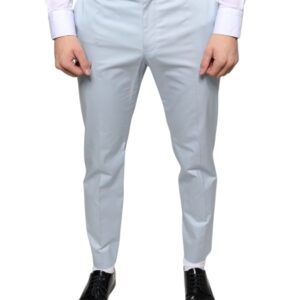 Dolce & Gabbana Light Blue Cotton Dress Pants