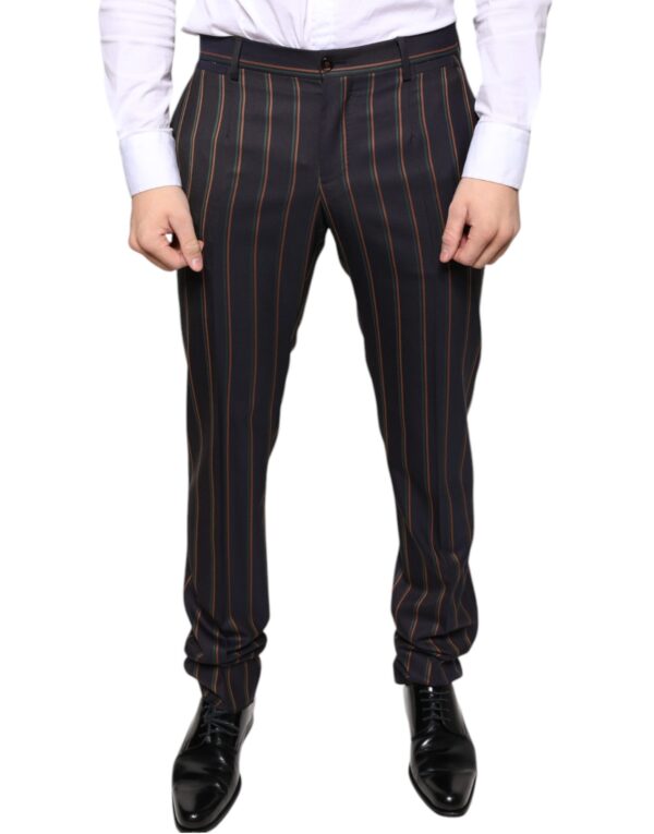 Dolce & Gabbana Brown Stripes Skinny Men Dress Pants - Image 2