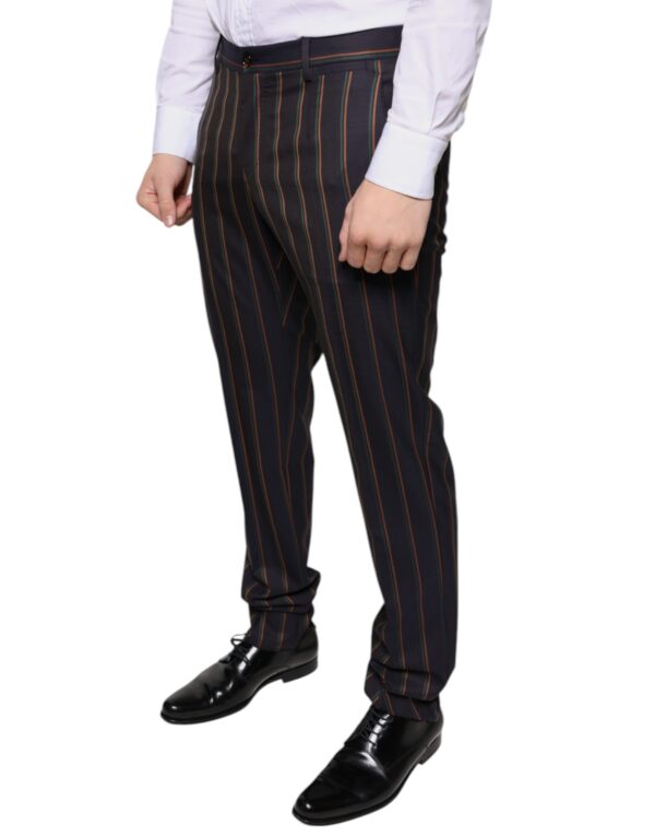 Dolce & Gabbana Brown Stripes Skinny Men Dress Pants - Image 3