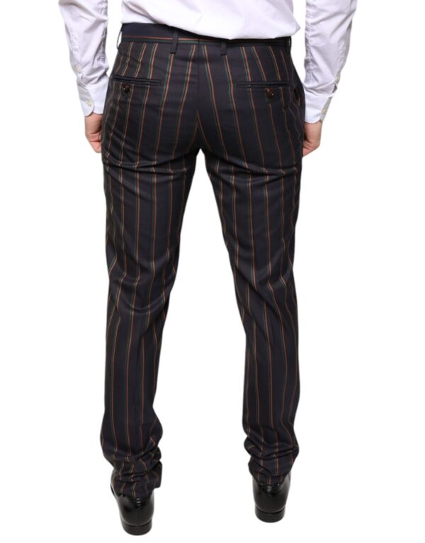 Dolce & Gabbana Brown Stripes Skinny Men Dress Pants - Image 4