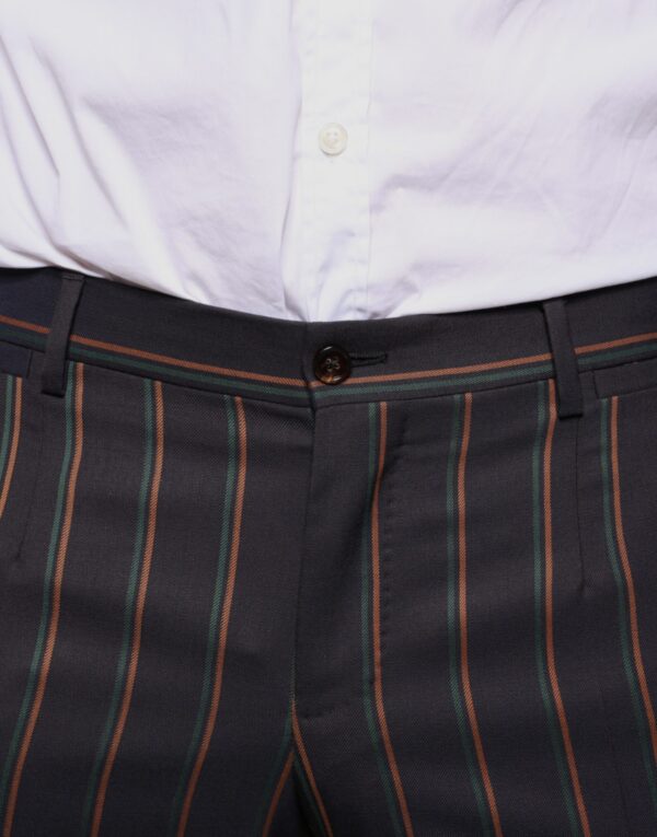 Dolce & Gabbana Brown Stripes Skinny Men Dress Pants - Image 5