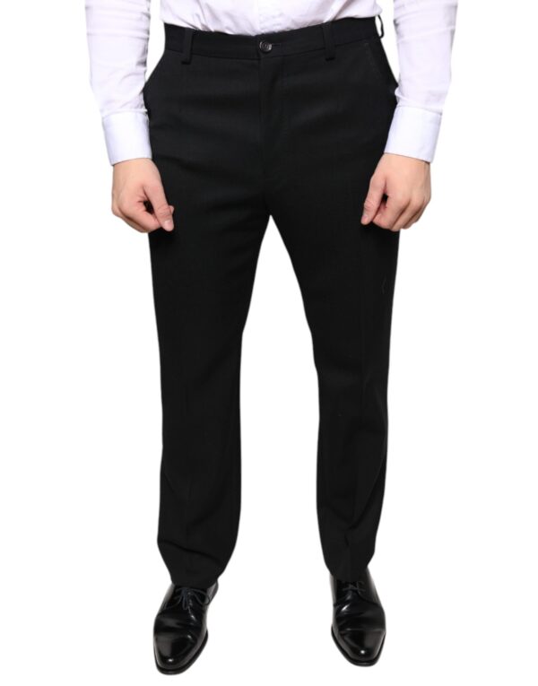 Dolce & Gabbana Black Wool Skinny Men Dress Pants - Image 2