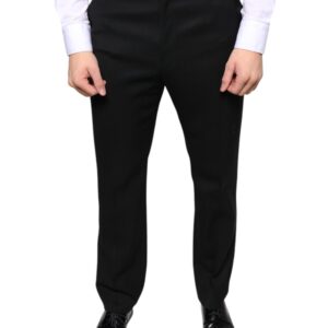 Dolce & Gabbana Black Wool Skinny Men Dress Pants