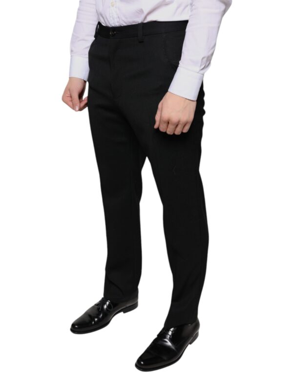 Dolce & Gabbana Black Wool Skinny Men Dress Pants - Image 3