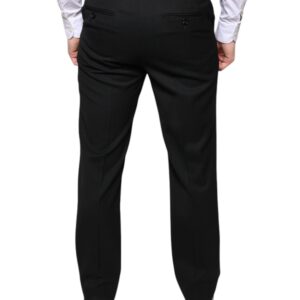 Dolce & Gabbana Black Wool Skinny Men Dress Pants