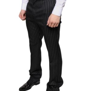 Dolce & Gabbana Black Stripes Skinny Men Dress Pants