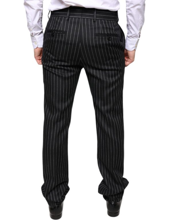 Dolce & Gabbana Black Stripes Skinny Men Dress Pants - Image 4