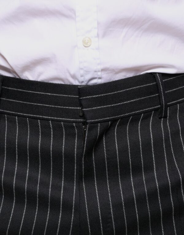 Dolce & Gabbana Black Stripes Skinny Men Dress Pants - Image 5