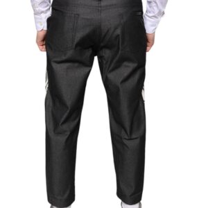 Dolce & Gabbana Black Bandana Silk Dress Pants