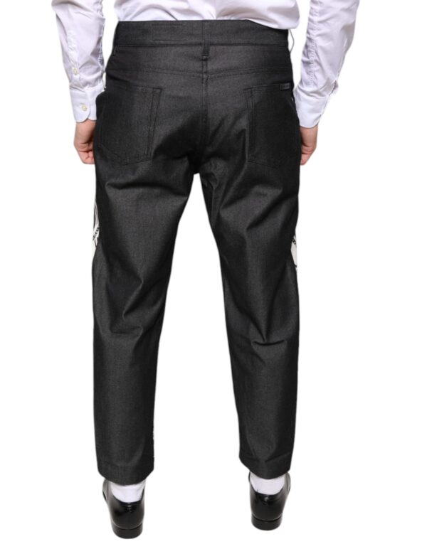 Dolce & Gabbana Black Bandana Silk Dress Pants - Image 4