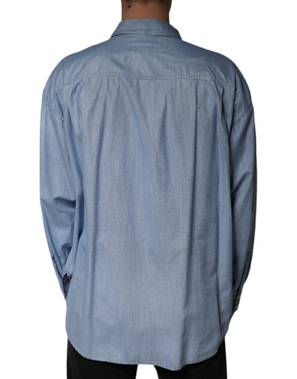 Dolce & Gabbana Light Blue Cotton Button Down Casual Shirt - Image 4