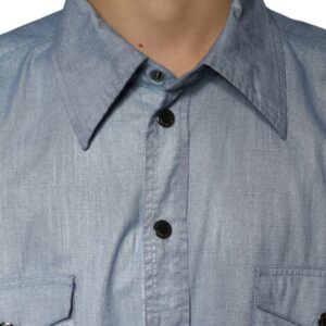 Dolce & Gabbana Light Blue Cotton Button Down Casual Shirt