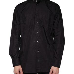 Dolce & Gabbana Black Cotton Button Down Men Casual Shirt