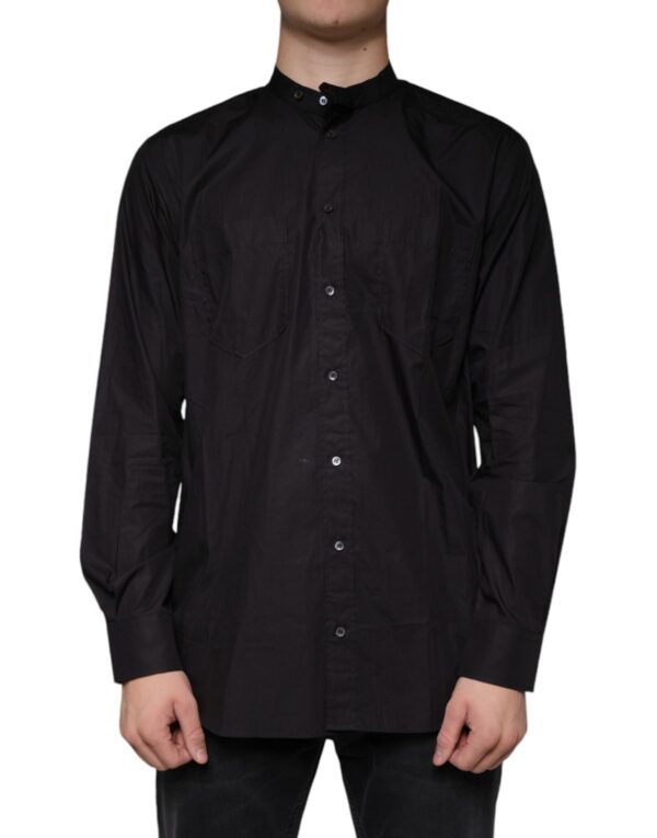 Dolce & Gabbana Black Cotton Button Down Men Casual Shirt - Image 2