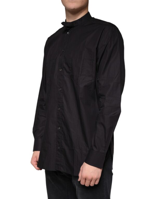 Dolce & Gabbana Black Cotton Button Down Men Casual Shirt - Image 3