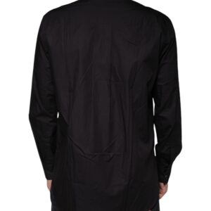 Dolce & Gabbana Black Cotton Button Down Men Casual Shirt