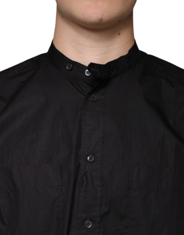 Dolce & Gabbana Black Cotton Button Down Men Casual Shirt - Image 5