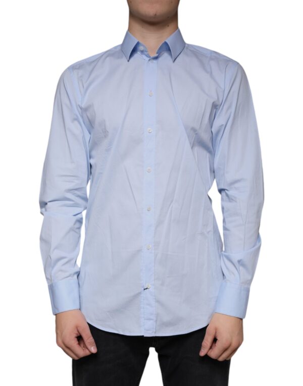 Dolce & Gabbana Light Blue MARTINI Cotton Dress Formal Shirt - Image 2