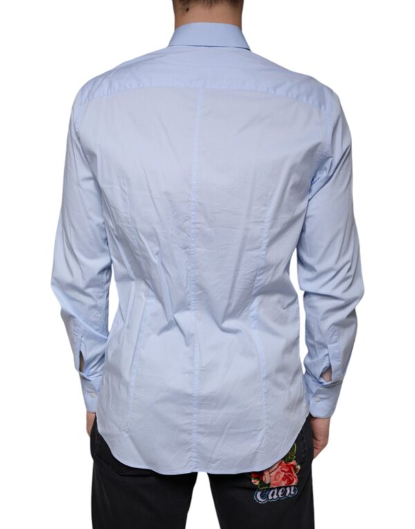 Dolce & Gabbana Light Blue MARTINI Cotton Dress Formal Shirt - Image 4