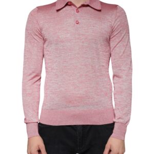 Dolce & Gabbana Pink Polyester Long Sleeve Men Polo T-shirt