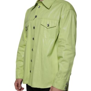 Dolce & Gabbana Green Cotton Collared Men Button Down Shirt