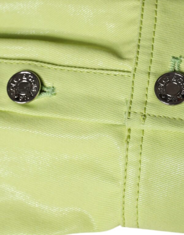 Dolce & Gabbana Green Cotton Collared Men Button Down Shirt - Image 6