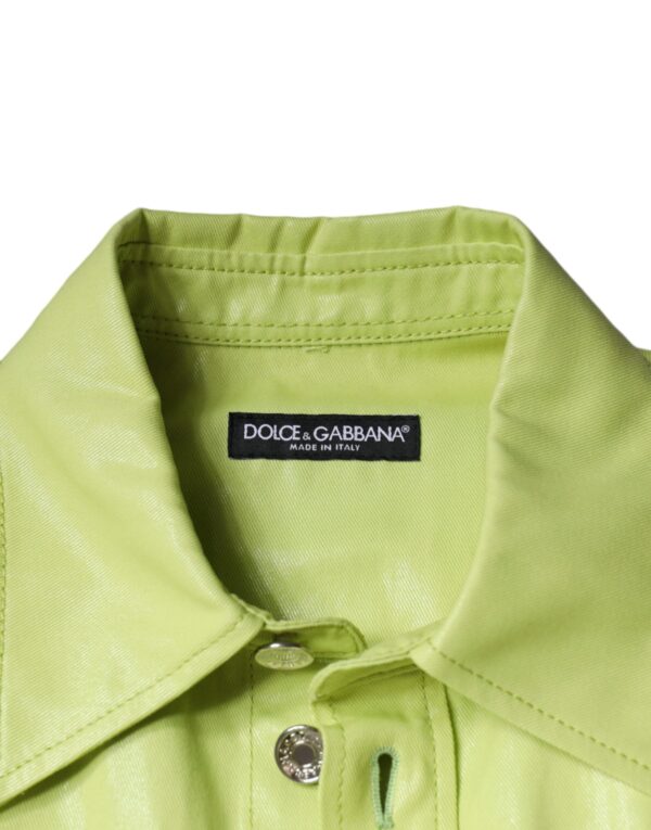 Dolce & Gabbana Green Cotton Collared Men Button Down Shirt - Image 7