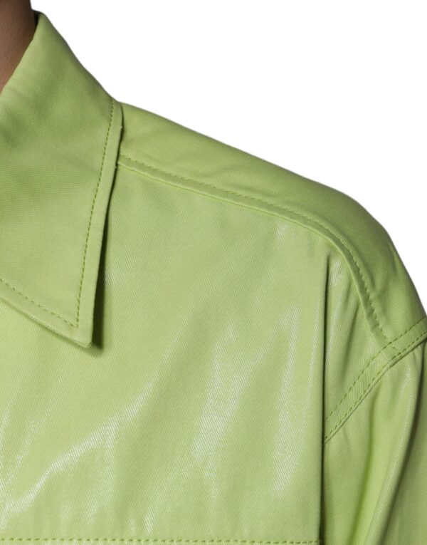 Dolce & Gabbana Green Cotton Collared Men Button Down Shirt - Image 8