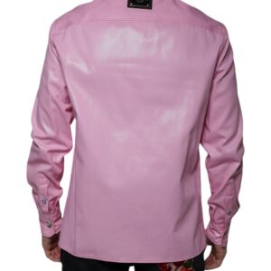 Dolce & Gabbana Pink Cotton Collared Button Down Shirt