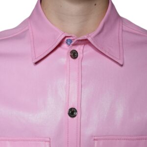 Dolce & Gabbana Pink Cotton Collared Button Down Shirt