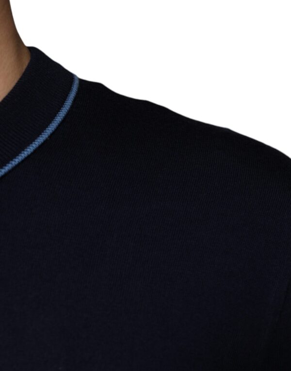 Dolce & Gabbana Dark Blue Wool Crew Neck Men Pullover Sweater - Image 6