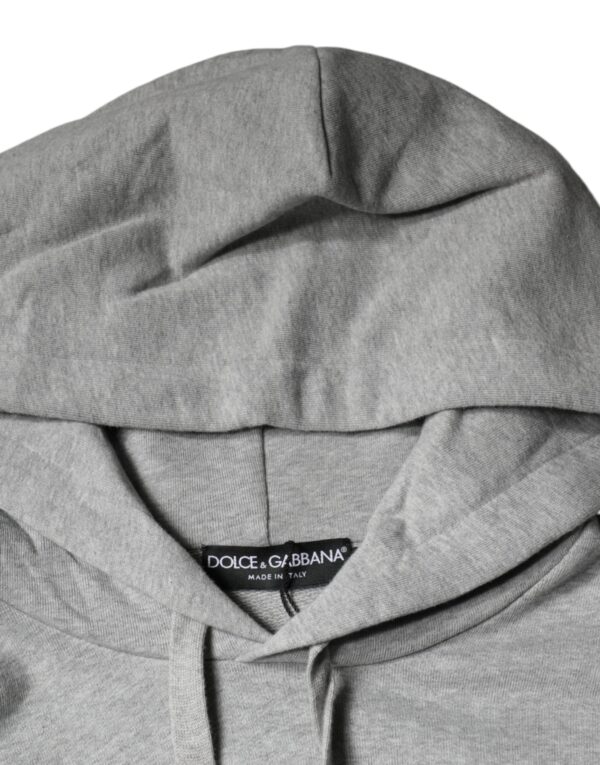 Dolce & Gabbana Gray Cotton Logo Hooded Sweatshirt Sweater - Image 7