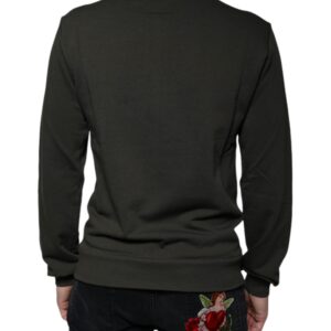 Dolce & Gabbana Army Green DG Crown Crew Neck Pullover Sweater