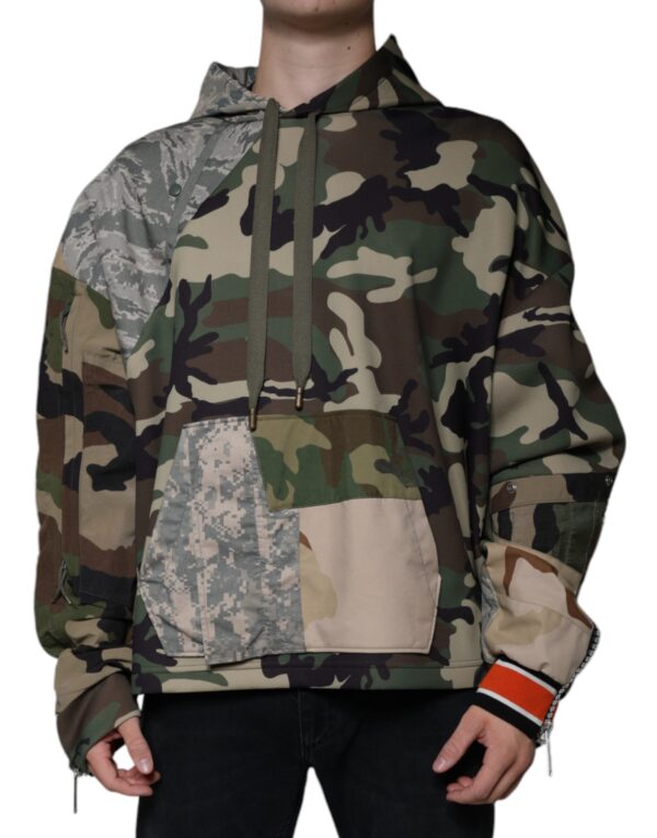 Dolce & Gabbana Multicolor Camouflage Hooded Sweatshirt Sweater - Image 2