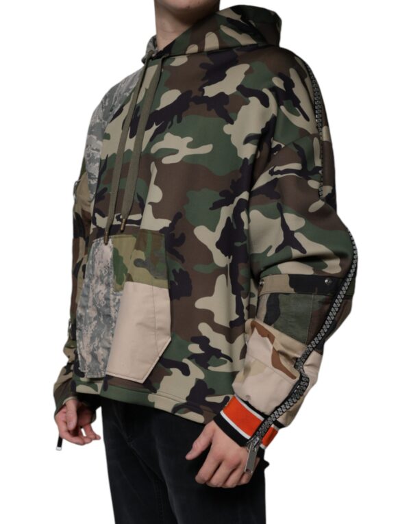 Dolce & Gabbana Multicolor Camouflage Hooded Sweatshirt Sweater - Image 3