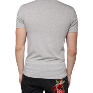 Dolce & Gabbana Gray Logo Print Crewneck Short Sleeve T-shirt