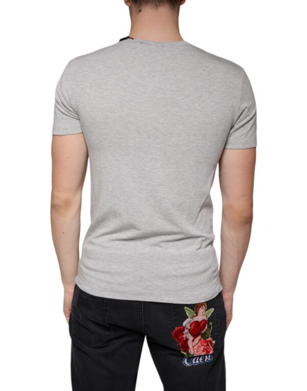 Dolce & Gabbana Gray Logo Print Crewneck Short Sleeve T-shirt - Image 4