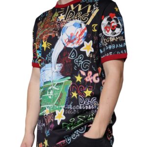 Dolce & Gabbana Multicolor Graphic Print Cotton Crew Neck T-shirt