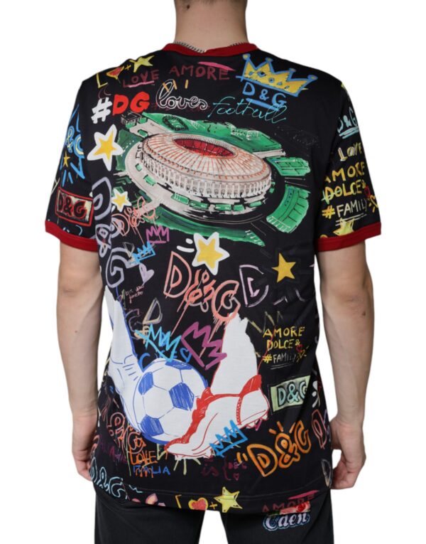 Dolce & Gabbana Multicolor Graphic Print Cotton Crew Neck T-shirt - Image 4