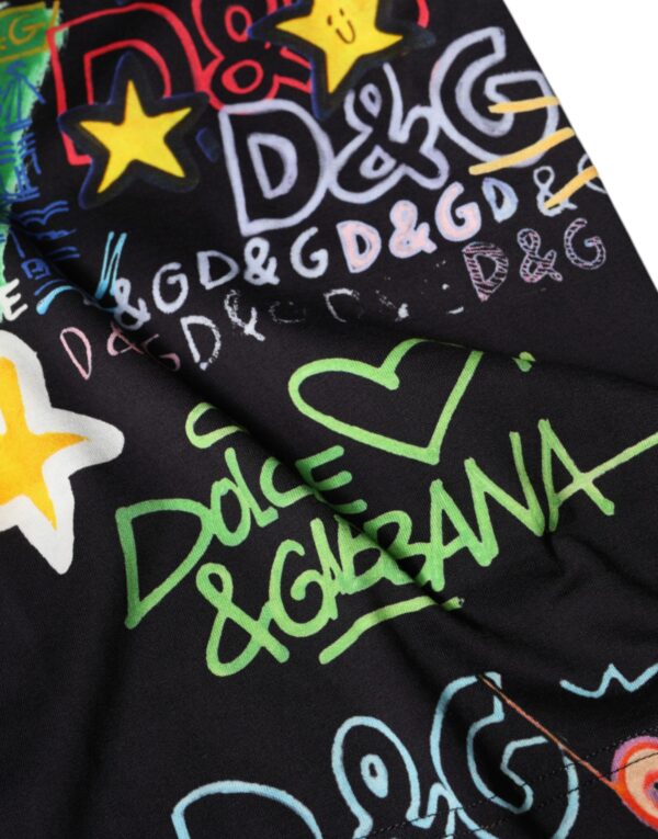 Dolce & Gabbana Multicolor Graphic Print Cotton Crew Neck T-shirt - Image 8