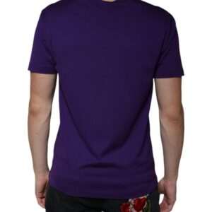 Dolce & Gabbana Purple DG Logo Cotton Crew Neck T-shirt