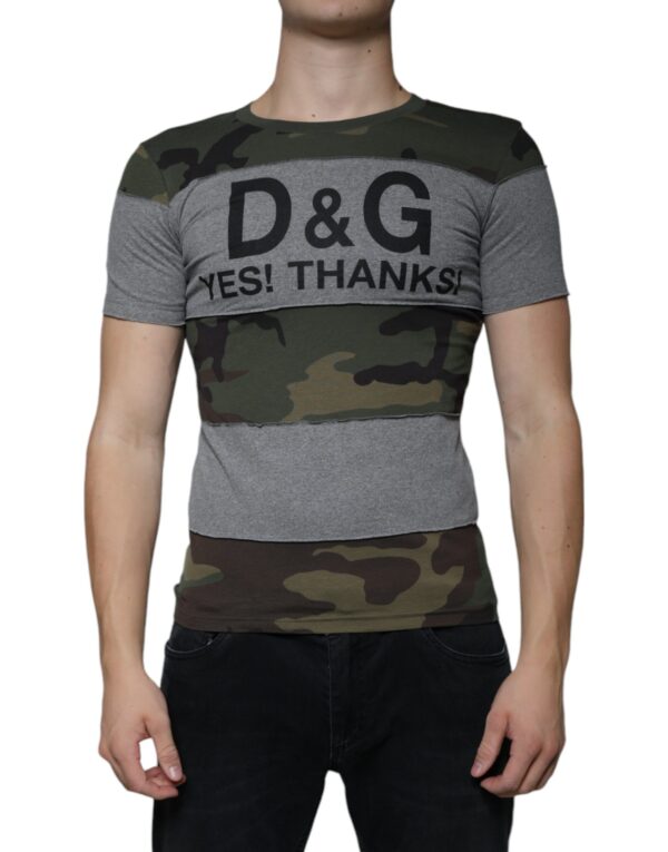 Dolce & Gabbana Multicolor Camouflage Cotton Crew Neck T-shirt - Image 2